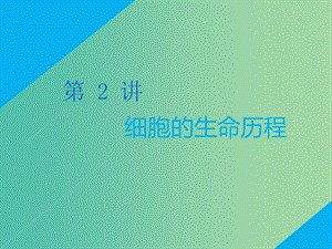 2019高考生物二輪復(fù)習(xí)專題一細(xì)胞第2講細(xì)胞的生命歷程第Ⅰ課時(shí)基礎(chǔ)自查--學(xué)生為主體抓牢主干以不變應(yīng)萬(wàn)變課件.ppt