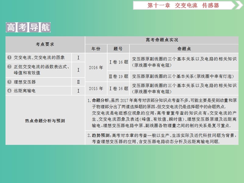 2019届高考物理一轮复习 第十一章 交变电流 传感器 第一节 交变电流的产生和描述课件 新人教版.ppt_第2页