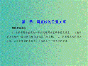 高考數(shù)學一輪復習 8-2 兩直線的位置關系課件 理 新人教A版.ppt