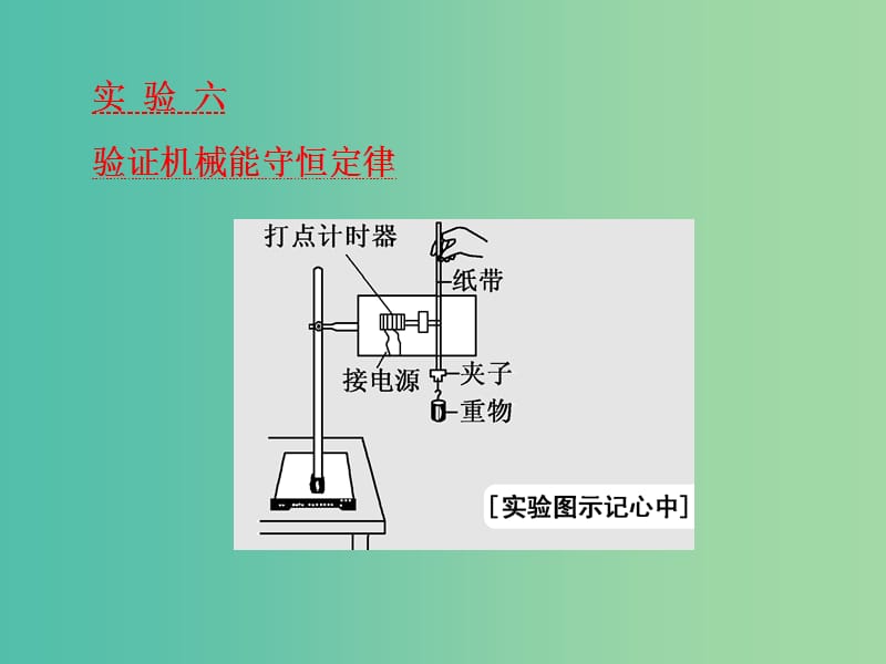 四川省宜宾市一中2017-2018年度高中物理上学期第8周 实验六 验证机械能守恒定律课件.ppt_第1页