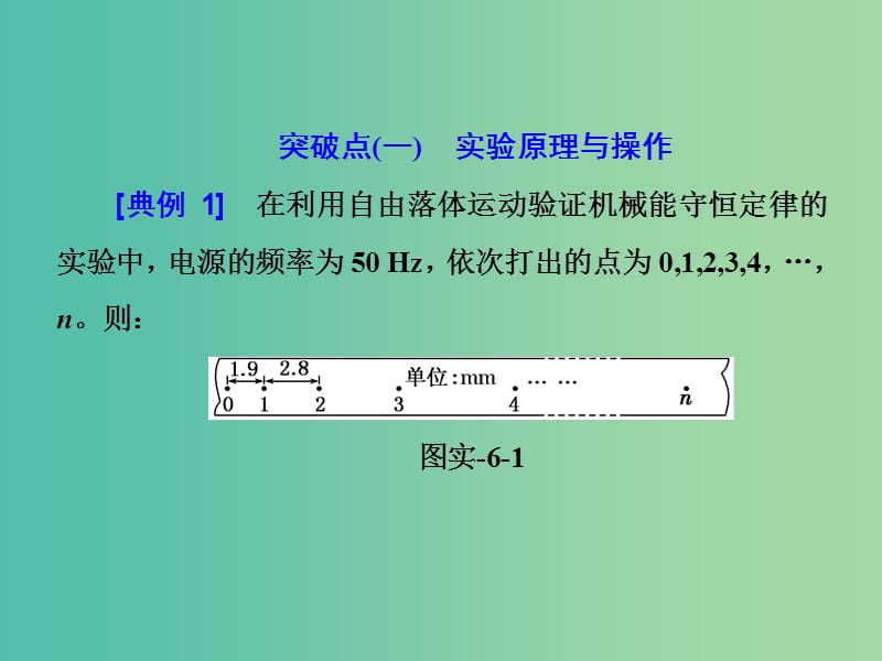 四川省宜宾市一中2017-2018年度高中物理上学期第8周 实验六 验证机械能守恒定律课件.ppt_第3页