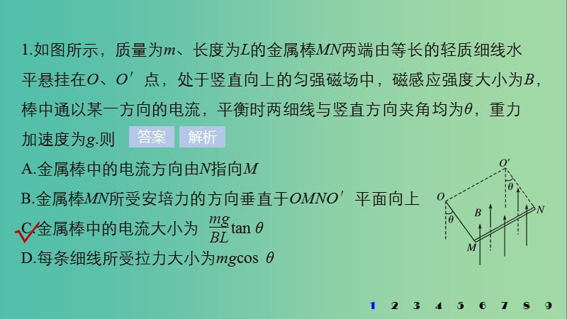 2019年高考物理一轮复习 第九章 磁场45分钟章末验收卷课件.ppt_第2页