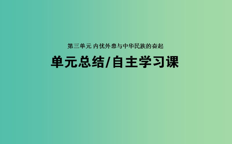 2019年高考历史一轮复习第三单元内忧外患与中华民族的奋起单元总结课件岳麓版.ppt_第1页