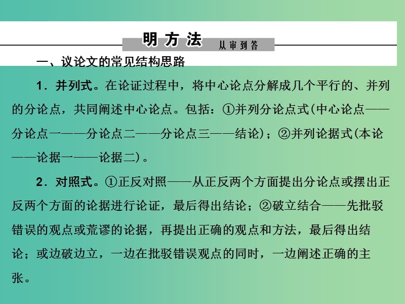 2019年高考语文大二轮复习 第一章 论述类文本阅读 提分点二 理清思路注重论证关系课件.ppt_第2页