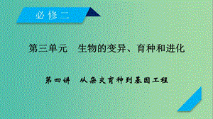 2019高考生物一輪總復(fù)習(xí) 第三單元 生物的變異、育種和進(jìn)化 第4講 從雜交育種到基因工程課件 新人教版必修2.ppt