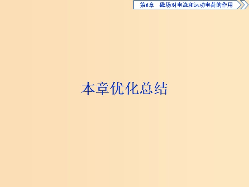 2018年高中物理 第6章 磁場(chǎng)對(duì)電流和運(yùn)動(dòng)電荷的作用本章優(yōu)化總結(jié)課件 魯科版選修3-1.ppt_第1頁(yè)