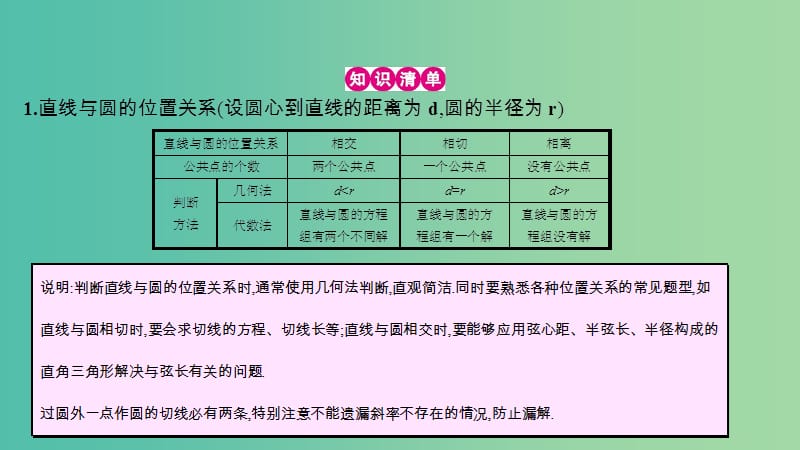 高考数学一轮复习 第八章 解析几何 第四节 直线与圆、圆与圆的位置关系课件 理.ppt_第3页