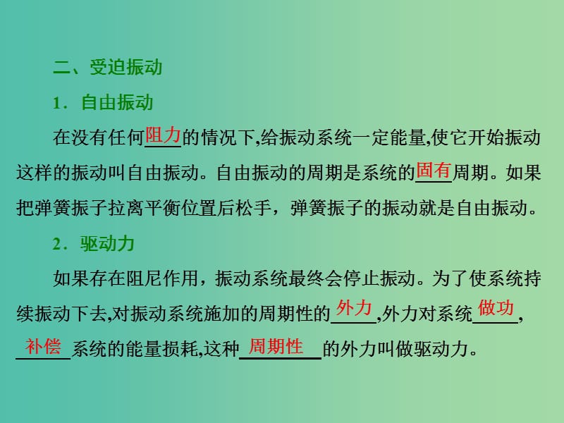 山东省专用2018-2019学年高中物理第十一章机械振动第5节外力作用下的振动课件新人教版选修3 .ppt_第3页