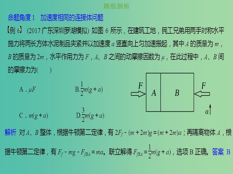 2019版高考物理总复习 第三章 牛顿运动定律 3-3-3 考点强化 动力学中的连接体问题课件.ppt_第3页