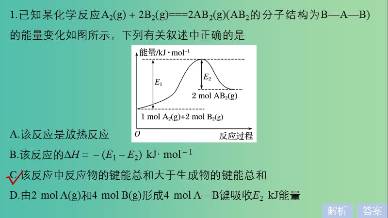 浙江鸭2019高考化学二轮增分策略必考选择题专练二化学能与热能课件.ppt_第2页