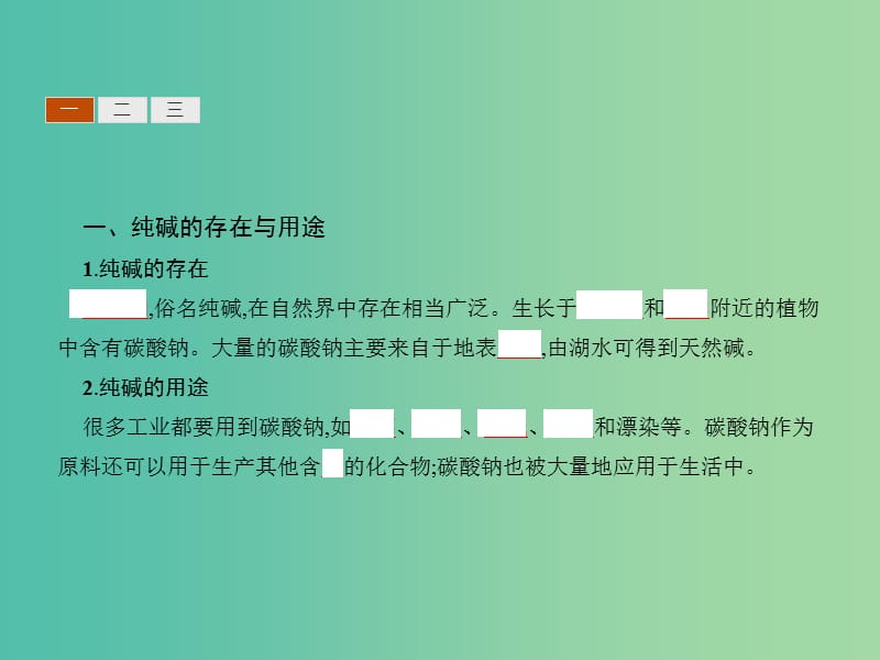 2019高中化学 第一单元 走进化学工业 1.3 纯碱的生产课件 新人教版选修2.ppt_第3页