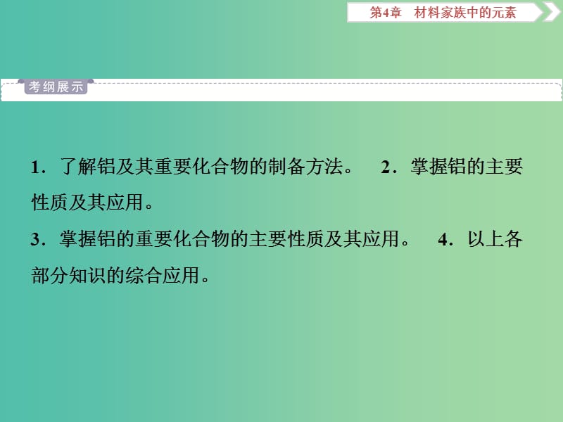 2019届高考化学一轮复习 第4章 材料家族中的元素 第2节 铝及其化合物课件 鲁科版.ppt_第2页