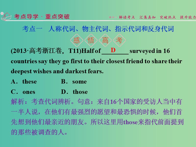 高考英语二轮复习 第一部分 语法突破 专题二 代词和介词课件.ppt_第3页