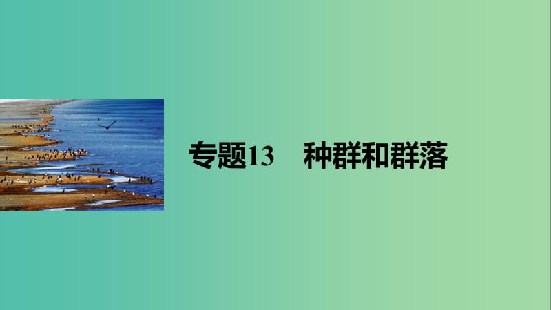 高考生物大二輪專題復習與增分策略 專題13 種群和群落課件.ppt_第1頁