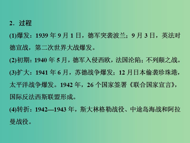 2019高考历史一轮复习20世纪的战争与和平第2讲第二次世界大战和雅尔塔体系下的冷战与和平课件新人教版选修3 .ppt_第3页