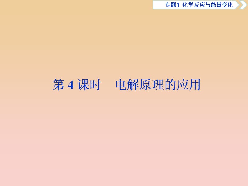 2018-2019学年高中化学 专题1 化学反应与能量变化 第二单元 化学能与电能的转化 第4课时 原电池、电解池的原理及应用课件 苏教版选修4.ppt_第1页