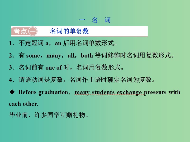 高考英语一轮复习语法专项突破4第四讲名词介词课件北师大版.ppt_第2页