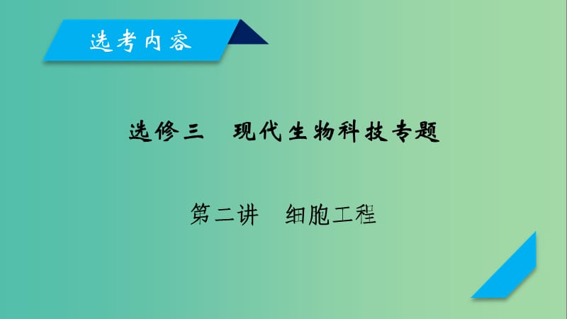 2019高考生物一轮总复习 现代生物科技专题 第2讲 细胞工程课件 新人教版选修3.ppt_第1页