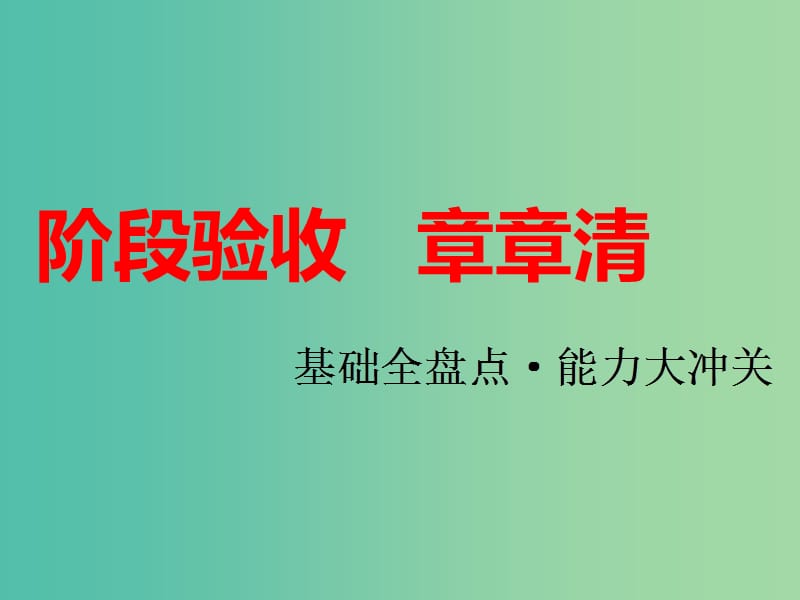 安徽省芜湖市高考化学一轮复习 第2章 元素与物质世界阶段验收章章清课件.ppt_第1页