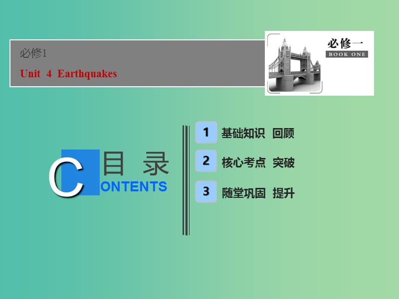 2019届高考英语一轮优化探究（话题部分）话题10 必修1 Unit 4 Earthquakes课件 新人教版.ppt_第1页