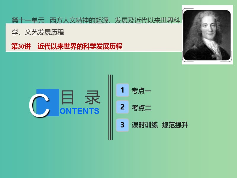 2019高考历史一轮复习第十一单元西方人文精神的起源发展及近代以来世界科学文艺发展历程第30讲近代以来世界的科学发展历程课件新人教版.ppt_第1页