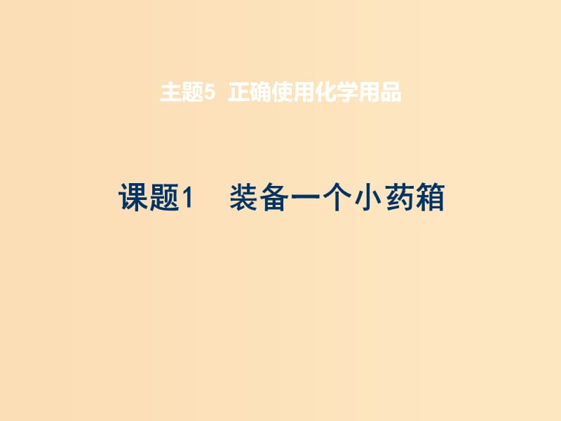 2018年高中化學(xué) 主題5 正確使用化學(xué)品 課題1 裝備一個(gè)小藥箱課件1 魯科版選修1 .ppt_第1頁(yè)