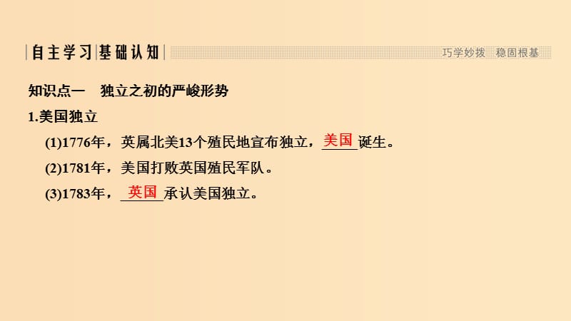 2018年秋高中历史 第三单元 近代西方资本主义政治制度的确立与发展 第8课 美国联邦政府的建立课件 新人教版必修1.ppt_第2页