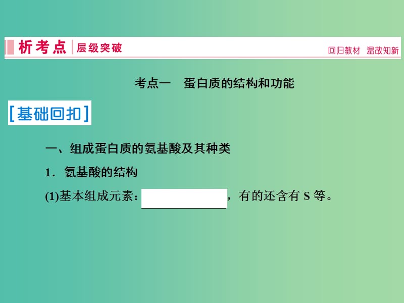 2019届高考生物一轮复习 第一单元 走进细胞与组成细胞的分子 第3讲 生命活动的主要承担者——蛋白质课件 新人教版.ppt_第3页