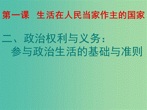 高考政治復(fù)習(xí) 1.2《政治權(quán)利與義務(wù) 參與政治生活的基礎(chǔ)和準(zhǔn)則》課件3 新人教版必修2.ppt