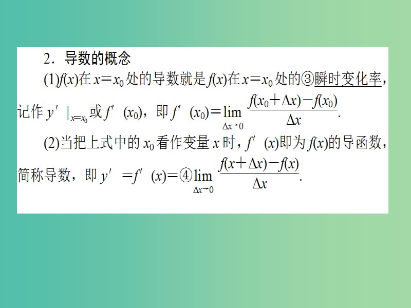 2020高考数学一轮复习 2.10 变化率与导数、导数的计算课件 理.ppt_第3页