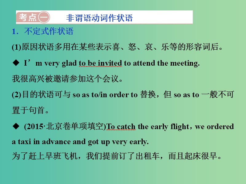 2019届高考英语一轮复习 语法专项突破 2 第二讲 非谓语动词课件 北师大版.ppt_第2页