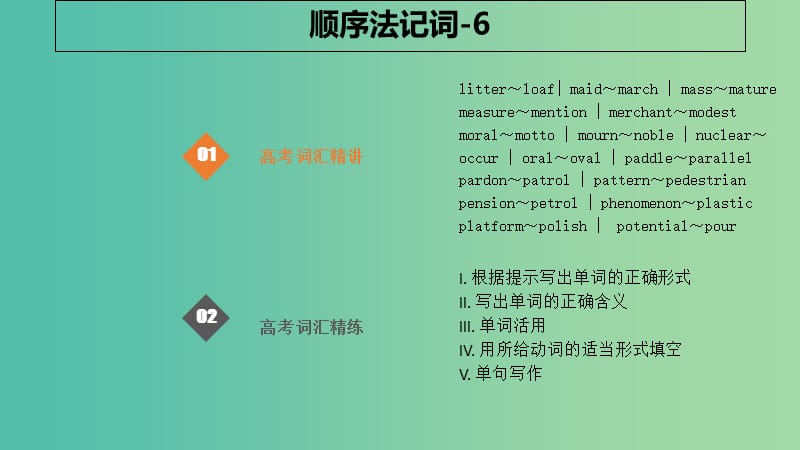 2019版高考英语大一轮复习 顺序法记词-6课件.ppt_第1页