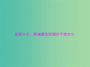 2019版高考物理一輪復(fù)習(xí) 實(shí)驗(yàn)十三 用油膜法估測(cè)分子的大小課件.ppt