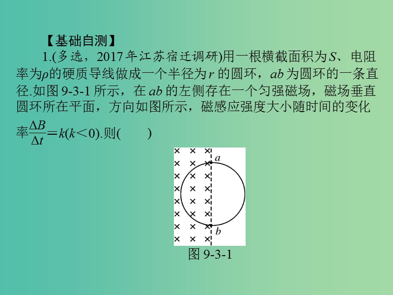 2019版高考物理一轮复习 专题九 电磁感应 第3讲 电磁感应定律的综合应用课件.ppt_第3页