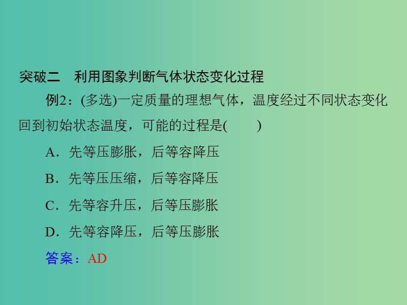 高考物理一轮总复习 专题十一 气体图象的应用课件 新人教版.ppt_第3页