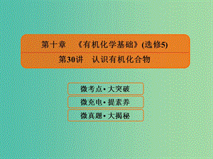 2019屆高考化學(xué)一輪復(fù)習(xí) 10.30 認(rèn)識(shí)有機(jī)化合物課件.ppt