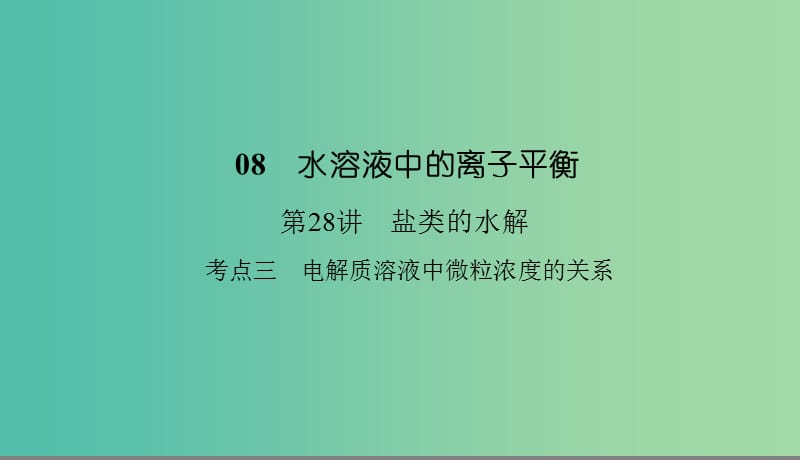 2019高考化学总复习08水溶液中的离子平衡28盐类的水解3课件新人教版.ppt_第1页