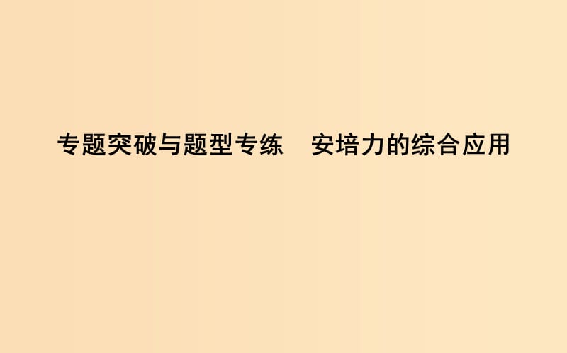 2018-2019學(xué)年高中物理 第三章 磁場 專題突破與題型專練 安培力的綜合應(yīng)用課件 新人教版選修3-1.ppt_第1頁