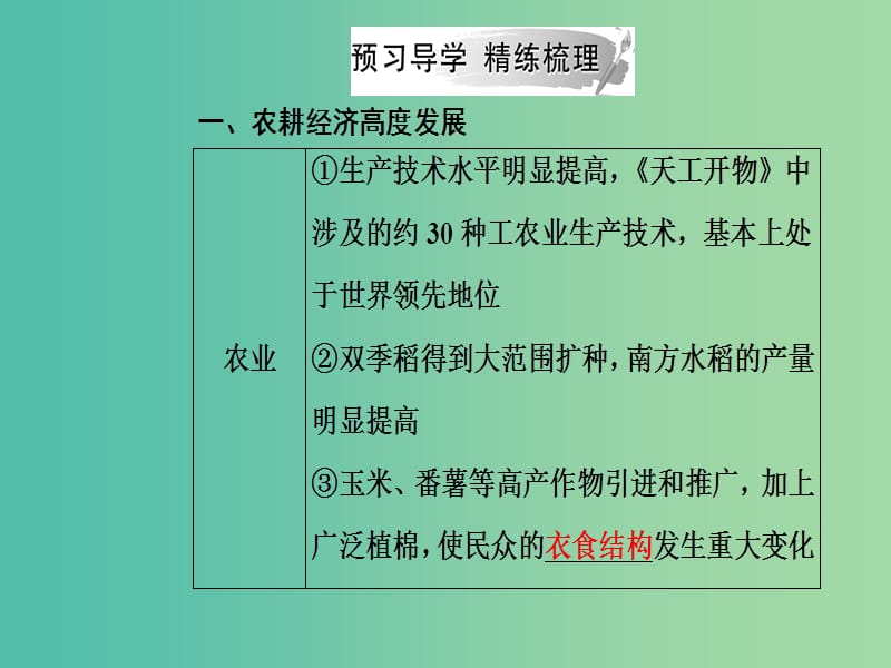 2019春高中历史 第一单元 中国古代的农耕经济 第6课 近代前夜的发展与迟滞课件 岳麓版必修2.ppt_第3页