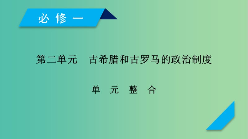 2019届高考历史一轮复习 第二单元 古希腊和古罗马的政治制度单元整合课件 岳麓版必修1.ppt_第1页