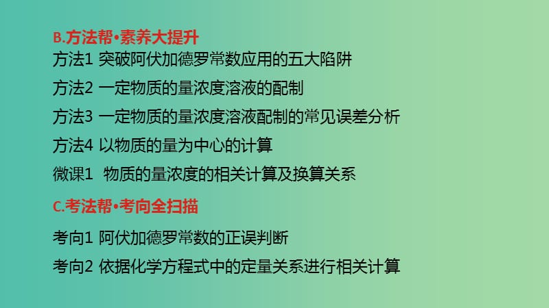 2019年高考化学总复习 专题01 物质的量课件.ppt_第3页