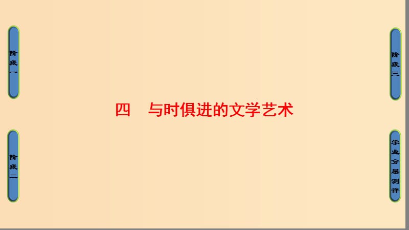 2018年高考历史一轮复习 专题8 4 与时俱进的文学艺术课件 新人教版必修3.ppt_第1页