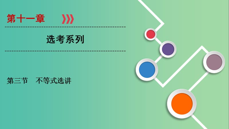 2020高考数学大一轮复习 第十一章 选考系列 第3节 不等式选讲课件 文 新人教A版.ppt_第1页