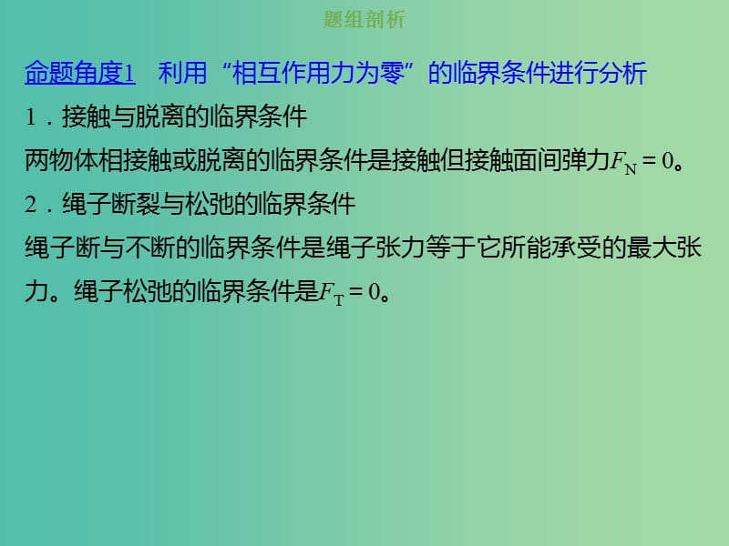 2019版高考物理总复习 第三章 牛顿运动定律 3-3-4 热点突破 动力学中的临界和极值问题的分析方法课件.ppt_第3页