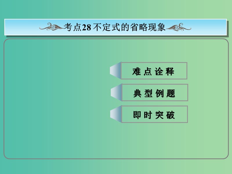 高考英语总复习 常考句式 不定式的省略现象课件 新人教版.ppt_第1页