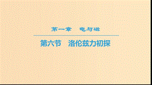 2018-2019高中物理 第1章 電與磁 第6節(jié) 洛倫茲力初探課件 粵教版選修1 -1.ppt