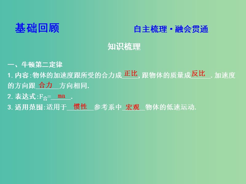 2019年高考物理总复习 第三章 牛顿运动定律 第2课时 牛顿第二定律 两类动力学问题课件 教科版.ppt_第3页