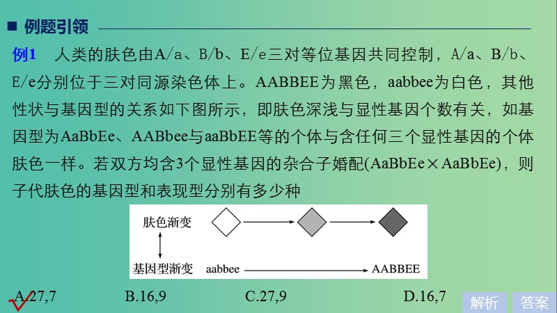 全国通用版2019高考生物二轮复习专题三基因的遗传规律小专题3多对等位基因控制的相对性状分析课件.ppt_第2页