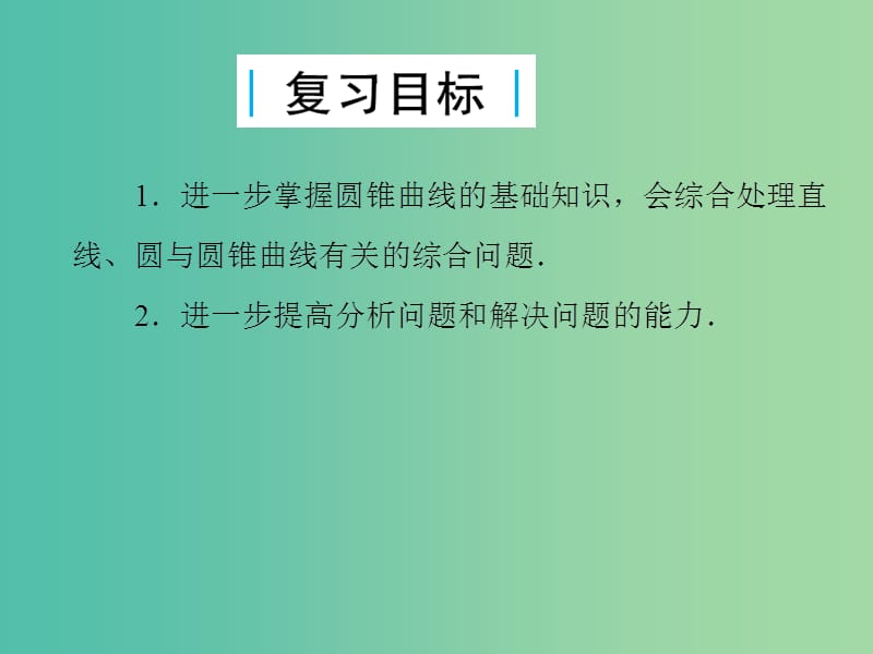 2019届高考数学总复习 第九单元 解析几何 第64讲 圆锥曲线的综合应用课件.ppt_第2页