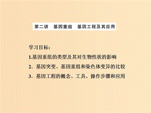 2018年高中生物 第四章 遺傳的分子基礎(chǔ) 第四節(jié) 第二講 基因重組 基因工程及其應(yīng)用課件 蘇教版必修2.ppt